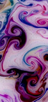 Colorful abstract swirl wallpaper with purple and pink tones.