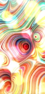 Colorful abstract swirl wallpaper with vibrant patterns and artistic design.