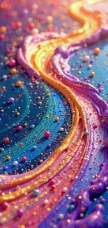 Vibrant abstract swirl with colorful pattern and textured details.