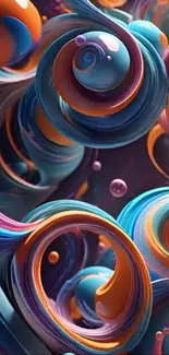 Colorful abstract swirl design with vivid patterns.