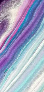 Vibrant abstract mobile wallpaper with purple, teal, and pink swirls.