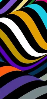 Vibrant abstract wave pattern in multiple colors.