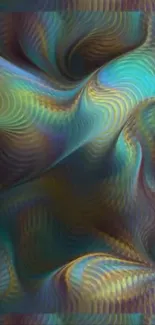 Vibrant abstract wave pattern in teal hues.