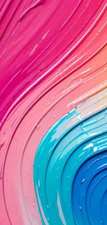 Vibrant abstract wallpaper with colorful waves.