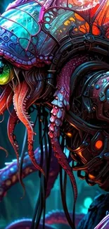 Colorful alien creature with intricate details and vibrant textures.