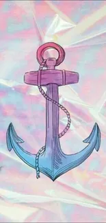 Colorful pastel anchor mobile wallpaper with a nautical theme.