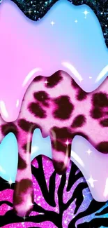 Colorful animal print mobile phone wallpaper with vibrant patterns.