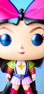 Vibrant Funko Pop style anime character wallpaper.