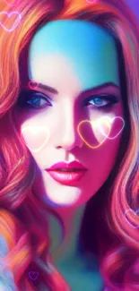 Colorful artistic portrait wallpaper with vibrant hues.