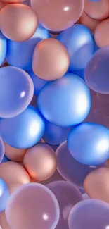 Colorful balloon HD wallpaper with blue and peach hues.