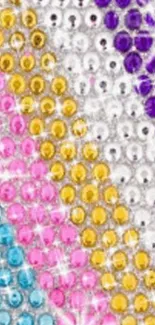 Colorful beaded mobile wallpaper with sparkling accents.