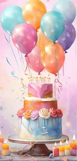 Colorful Birthday Cake Celebration Live Wallpaper
