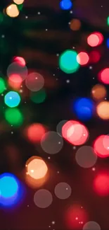 Colorful bokeh lights creating a vibrant mobile wallpaper.