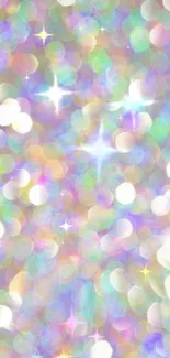 Colorful bokeh sparkle wallpaper with pastel hues and bright effects.