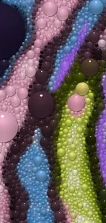 Colorful abstract wallpaper with vibrant bubbles.