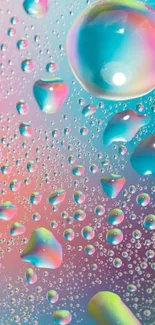 Colorful mobile wallpaper with vibrant bubbles on a gradient background.