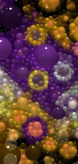 Colorful abstract mobile wallpaper with vibrant bubbles.