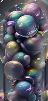 Colorful bubbles in a surreal art design.