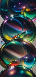 Colorful abstract bubble wallpaper with dynamic swirls.