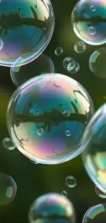 Vibrant mobile wallpaper with colorful iridescent bubbles.