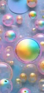 Rainbow bubbles with a dreamy abstract background.