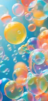 Vibrant and colorful bubble-themed mobile wallpaper.