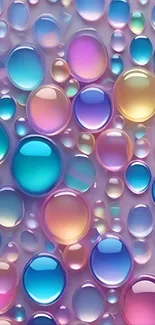Colorful pastel bubble pattern wallpaper art.