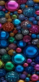 Colorful glossy bubbles pattern mobile wallpaper.