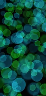 Abstract blue and green bubble wallpaper art.