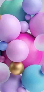 Pastel colored bubble spheres wallpaper.