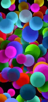 Colorful bubbles wallpaper with vibrant teal and pink hues.