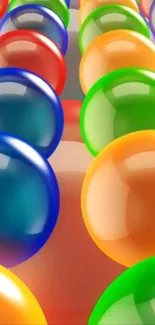 Colorful 3D bubbles mobile wallpaper art