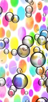 Vibrant color bubble wallpaper with a playful and bright design.