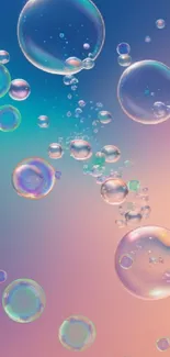 Colorful bubbles in a dreamy gradient background.