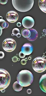 Colorful bubbles on dark background wallpaper.