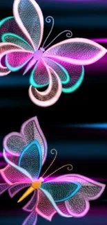 Colorful butterfly art on a black background wallpaper.