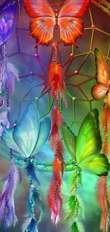 Colorful dreamcatcher with butterflies.