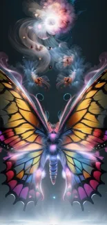 Colorful fantasy butterfly art wallpaper with vibrant hues.