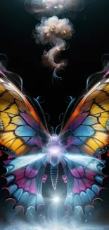 Colorful butterfly fantasy art with vibrant colors and mystic details.