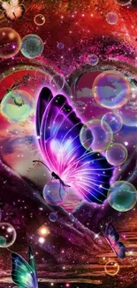 Vibrant butterfly artwork with colorful cosmic heart.