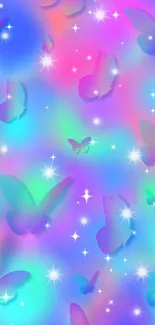 Colorful butterfly fantasy wallpaper with vibrant hues.