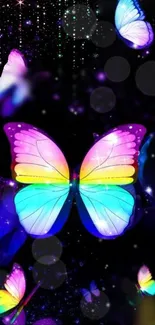 Vibrant butterfly galaxy wallpaper for mobile.