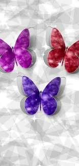 Colorful abstract butterfly phone wallpaper.