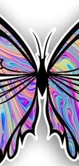 Vibrant psychedelic butterfly wallpaper for mobile phones.