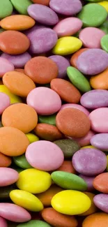 Bright and colorful round candy button wallpaper for mobile screens.