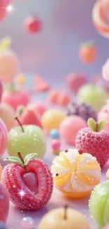 Colorful fantasy world with sugary candies.