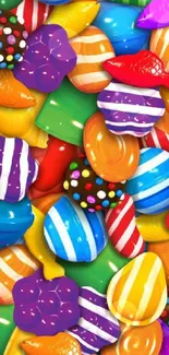 Brightly colored candy wallpaper for phone decoration.