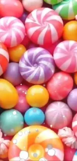 Colorful swirled candy pattern mobile wallpaper.