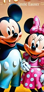 Cartoon duo in colorful setting, vibrant and playful.