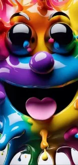 Colorful cartoon paint splash artwork with vibrant hues.